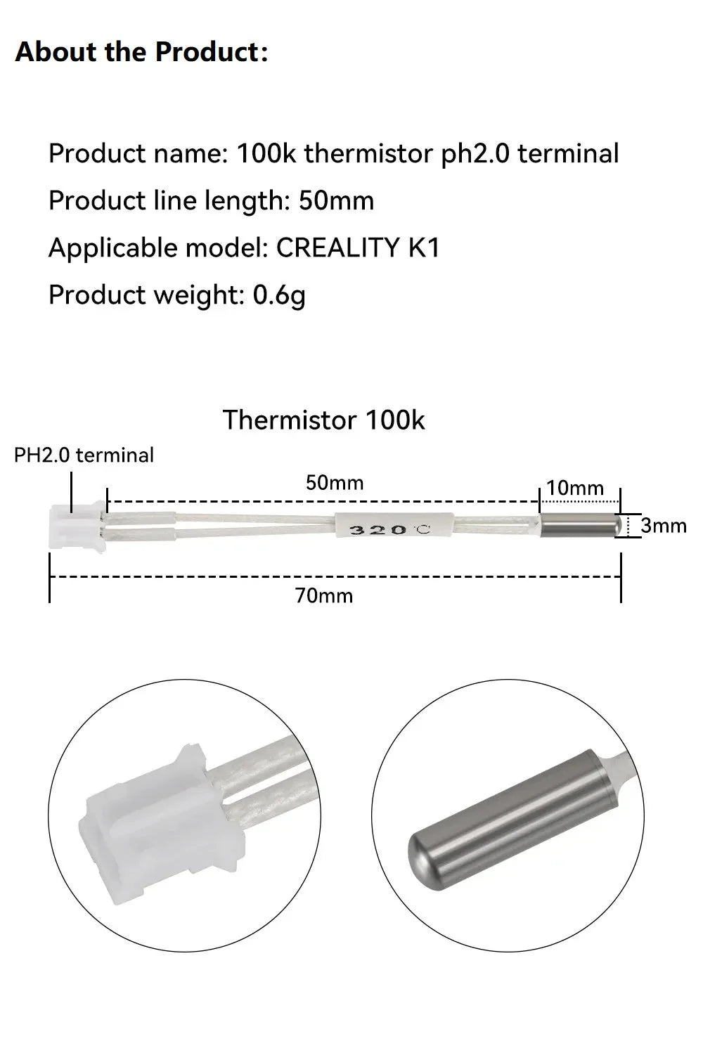 Creality K1 Series Heatercore and Thermistor
