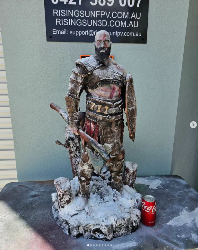 Kratos God of War Ragnarok Large Centrepiece Statue - Rising Sun FPV