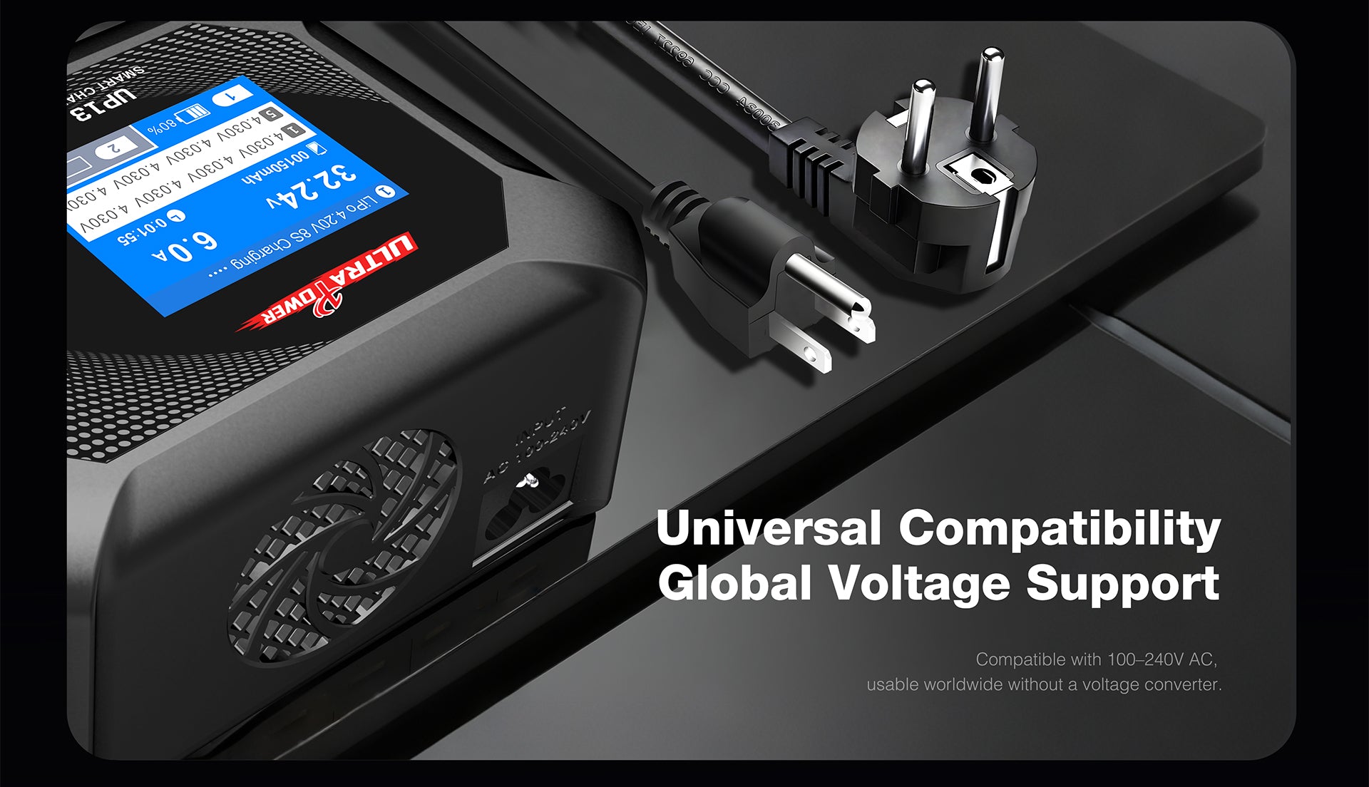 Ultra Power 13 200W, 10A Smart Dual Channel AC Charger