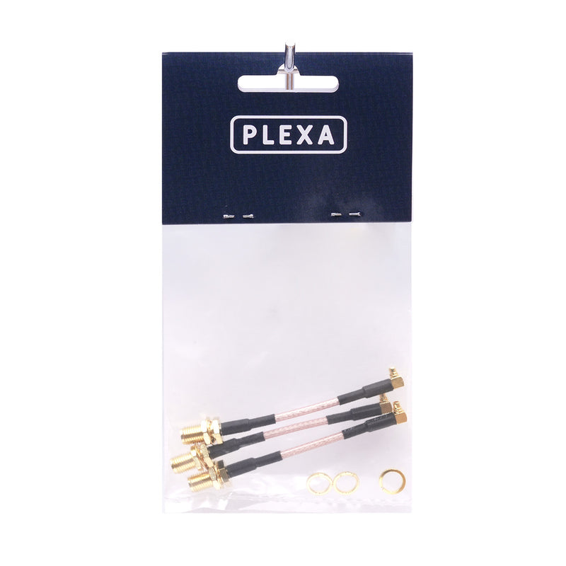 Plexa SMA Female to MMCX 90degree Connector 60mm/120mm (3 pack)