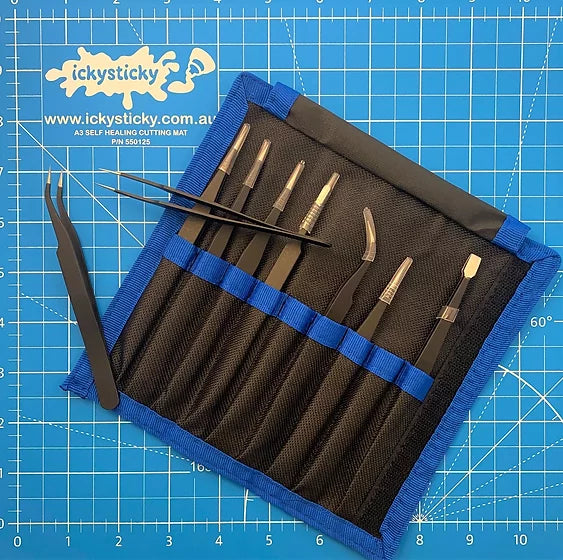 9 PIECE PRECISION TWEEZER SET W/BAG