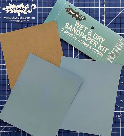 WET & DRY SANDPAPER KIT 9 SHEETS