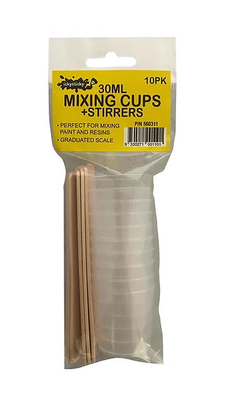 30ML MIXING CUPS + STIRRER 10PK