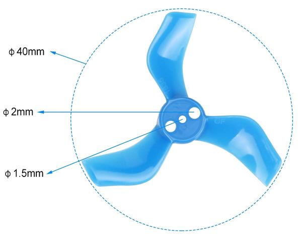 Betafpv X Gemfan 40mm 3-Blade Propellers 1636 (1.5mm/1mm Shaft 4 Sets)