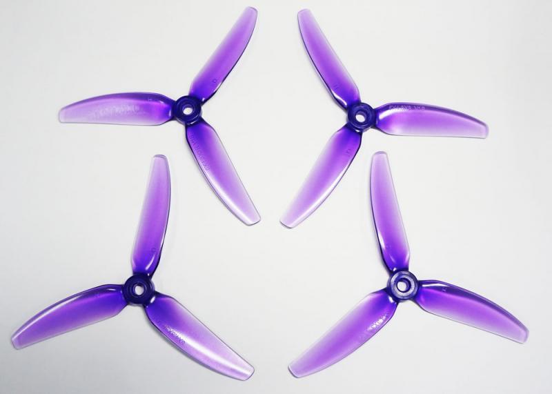 HQ Durable Prop Poly Carbonate 5X4.3X3V1S Tri Blade Propellers CW/CCW 1 Pack (4 Pieces)