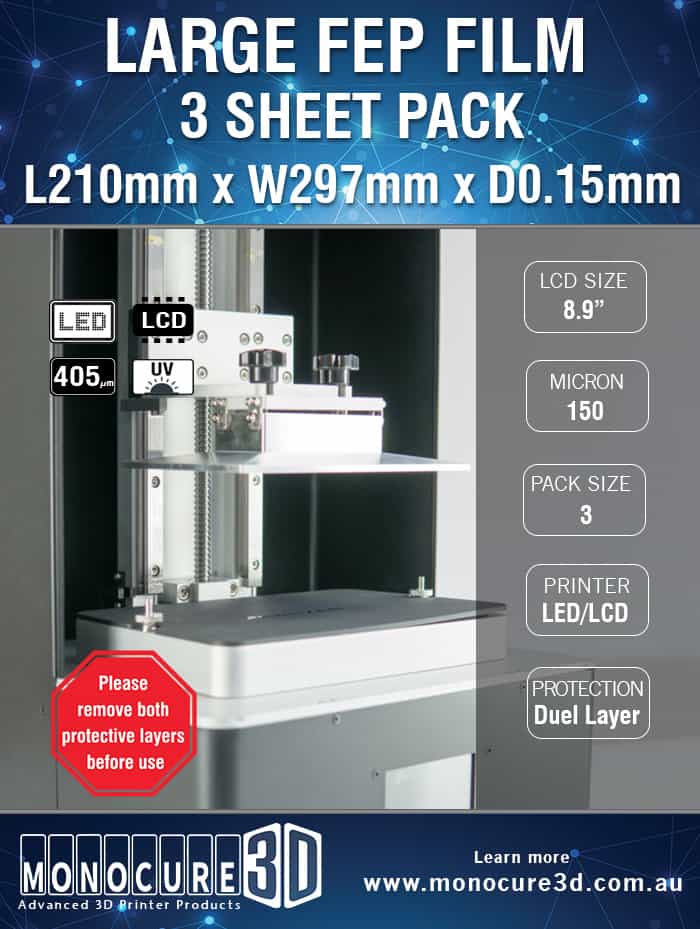 XL Fep Film 150 Microns (3 Sheet Pack)