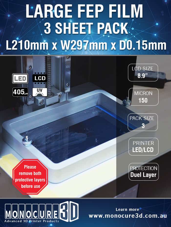 XL Fep Film 150 Microns (3 Sheet Pack)