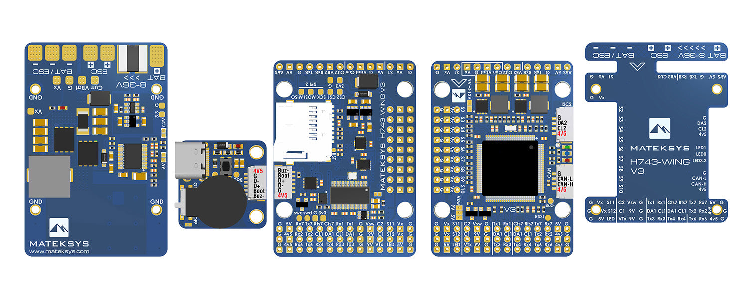 MatekSYS FLIGHT CONTROLLER H743-WING V3