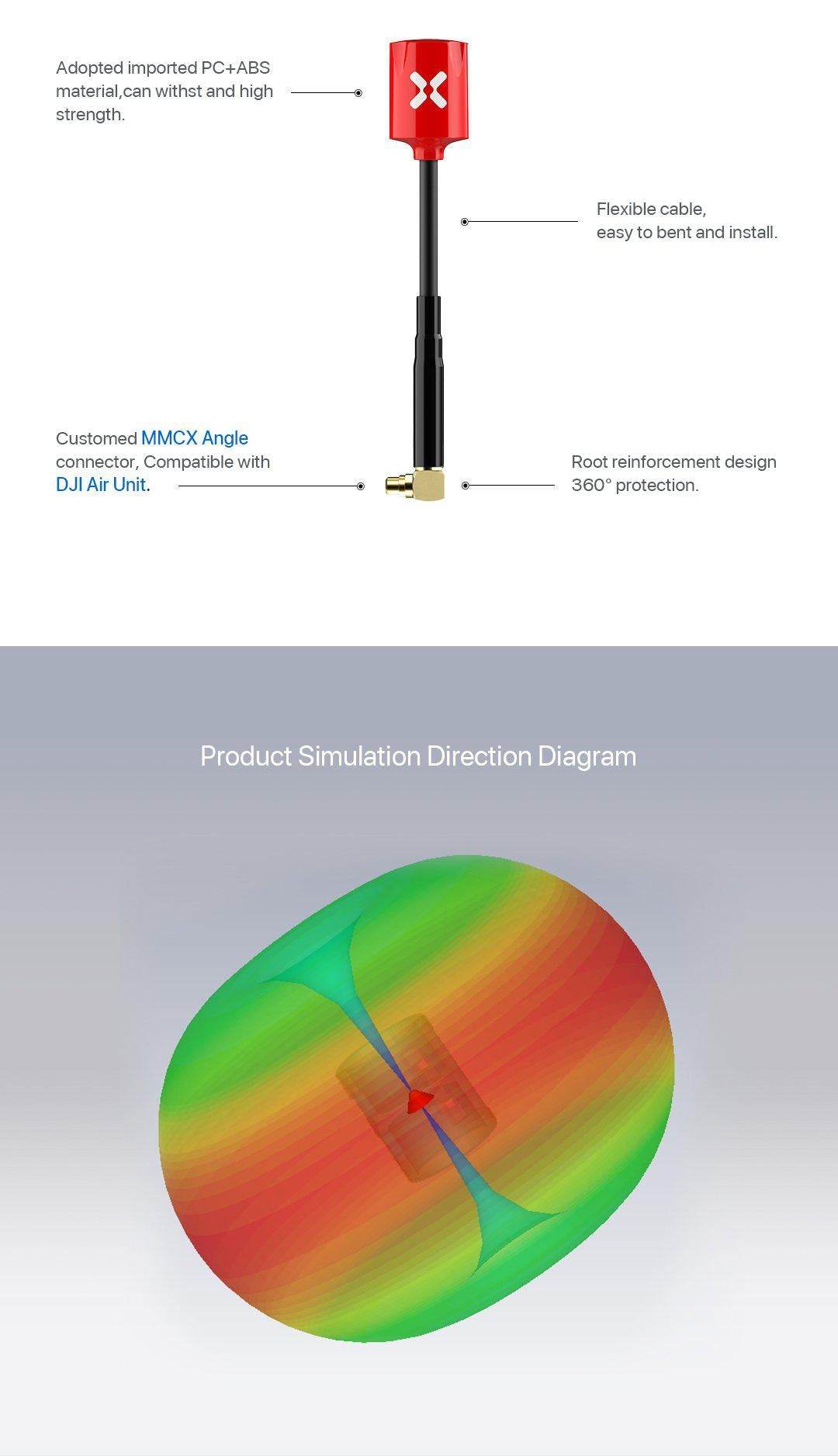 Foxeer 5.8G Micro Lollipop RHCP 2.5dBi High Gain Super Tiny FPV Omni Antenna - Rising Sun FPV