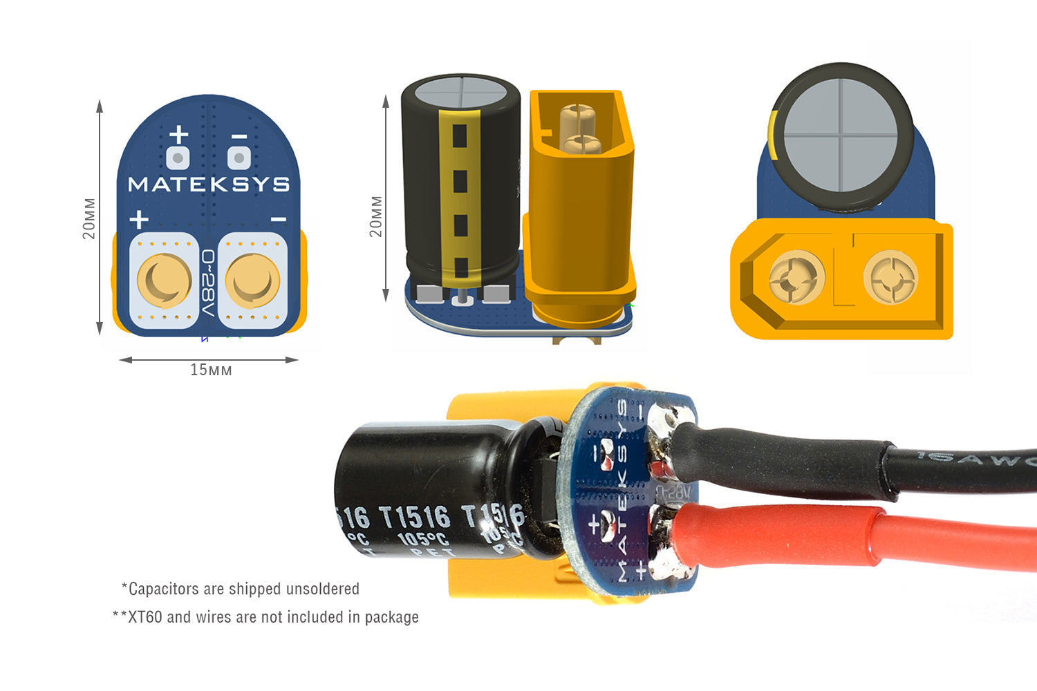 MatekSYS VOLTAGE SPIKES FILTER, XT60-TVS