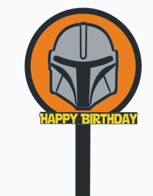 Simple Mando helmet cake topper