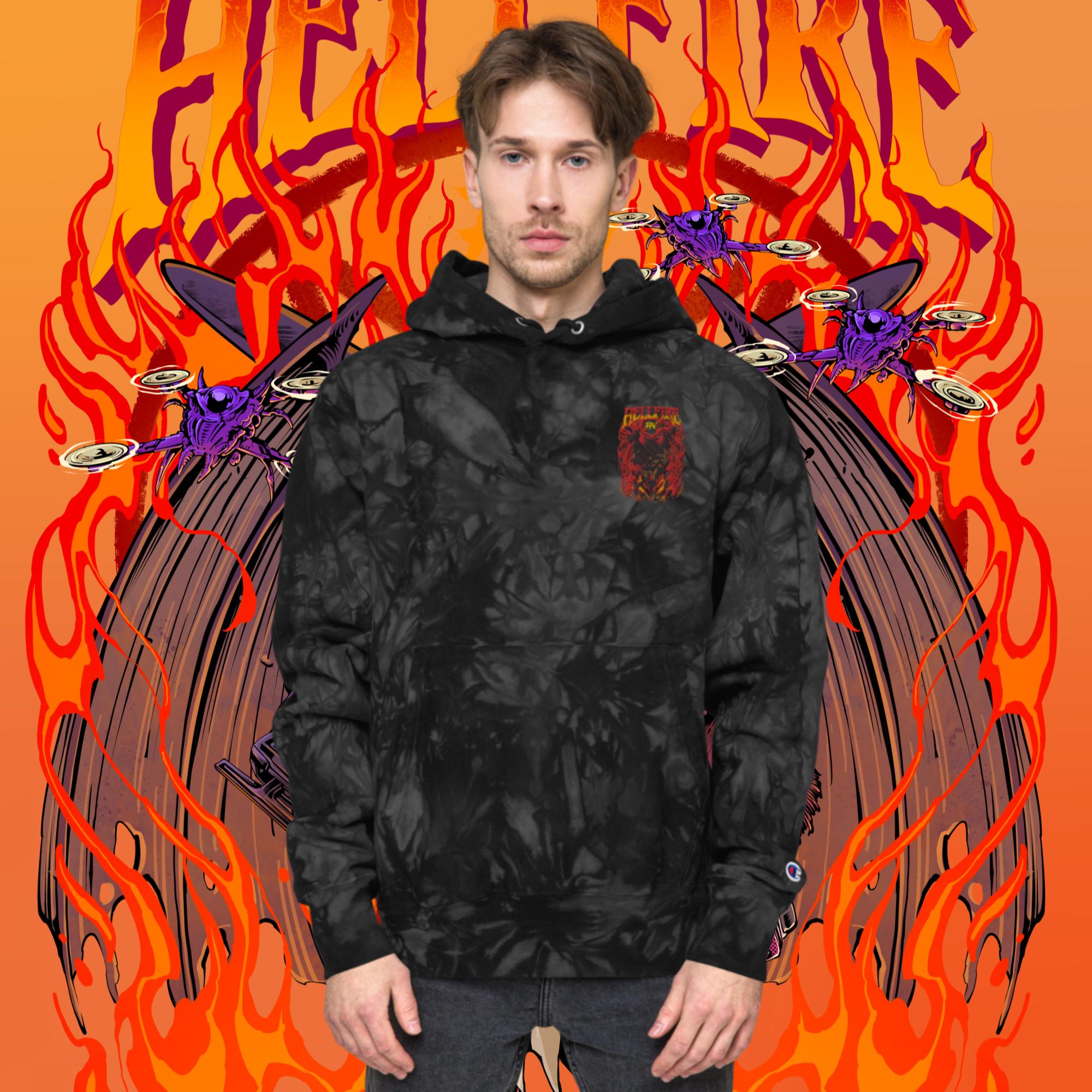 Hellfire FPV Unisex Champion tie-dye hoodie