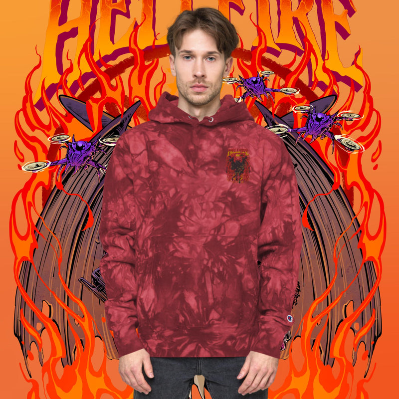 Hellfire FPV Unisex Champion tie-dye hoodie