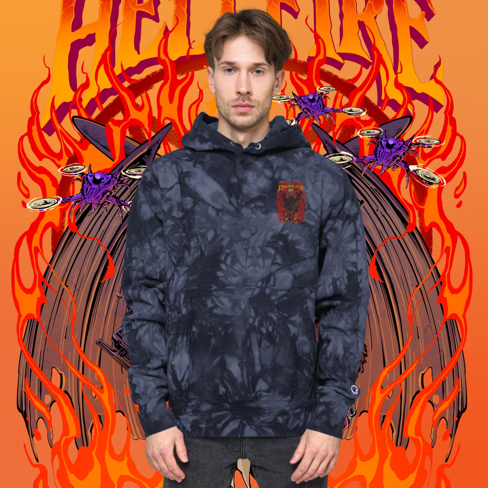 Hellfire FPV Unisex Champion tie-dye hoodie