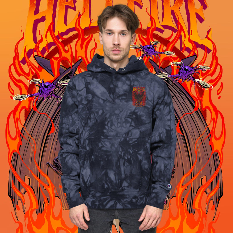 Hellfire FPV Unisex Champion tie-dye hoodie